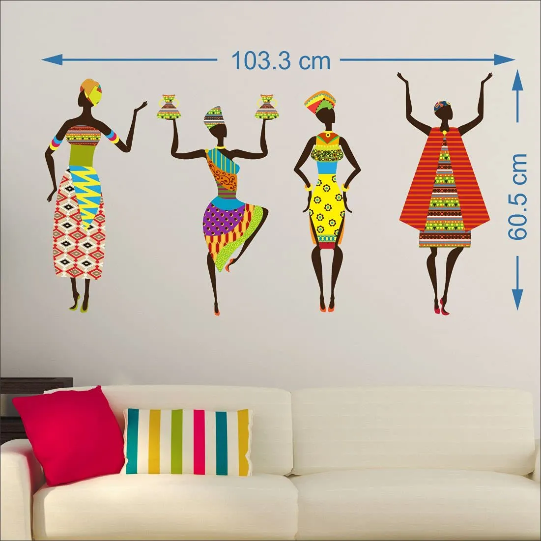 Decor1ders Self Adhesive Wall Stickers for Kids Room Decorative Items, Wall Stickers for Hall Room, Wall Decals Design Wall Sticker, Wall Decor for Living Room Pack of - 1 (African Woman)