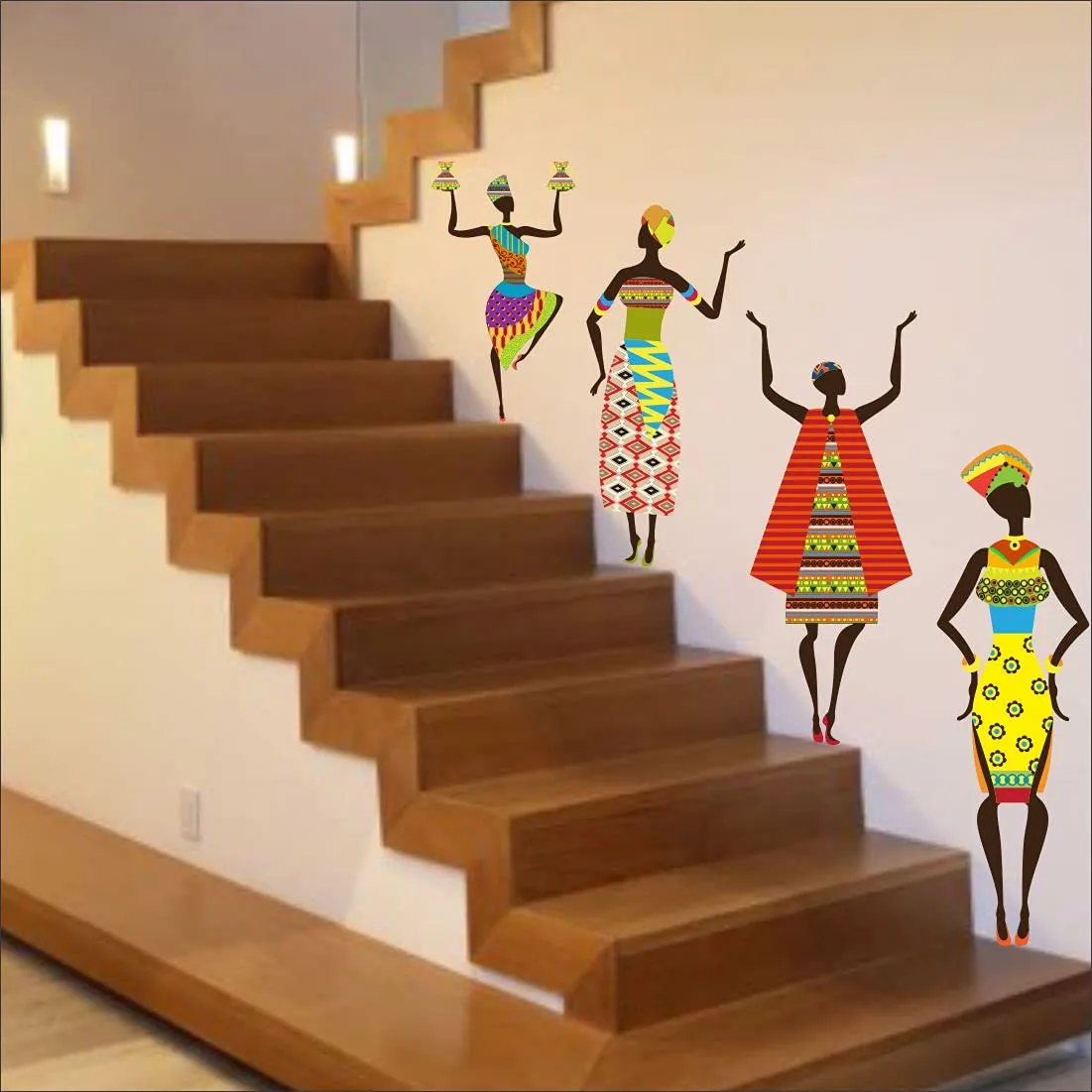 Decor1ders Self Adhesive Wall Stickers for Kids Room Decorative Items, Wall Stickers for Hall Room, Wall Decals Design Wall Sticker, Wall Decor for Living Room Pack of - 1 (African Woman)