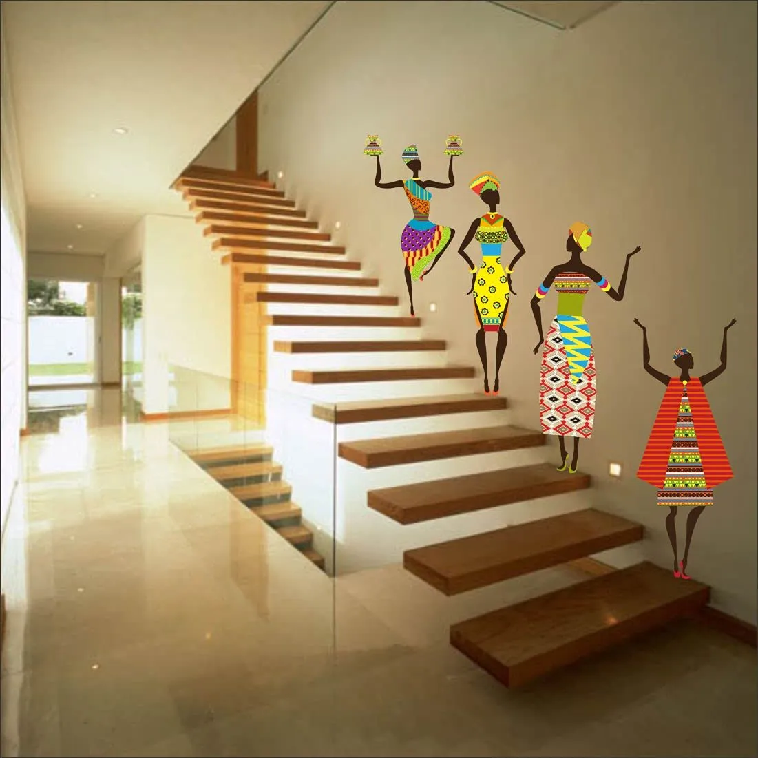 Decor1ders Self Adhesive Wall Stickers for Kids Room Decorative Items, Wall Stickers for Hall Room, Wall Decals Design Wall Sticker, Wall Decor for Living Room Pack of - 1 (African Woman)