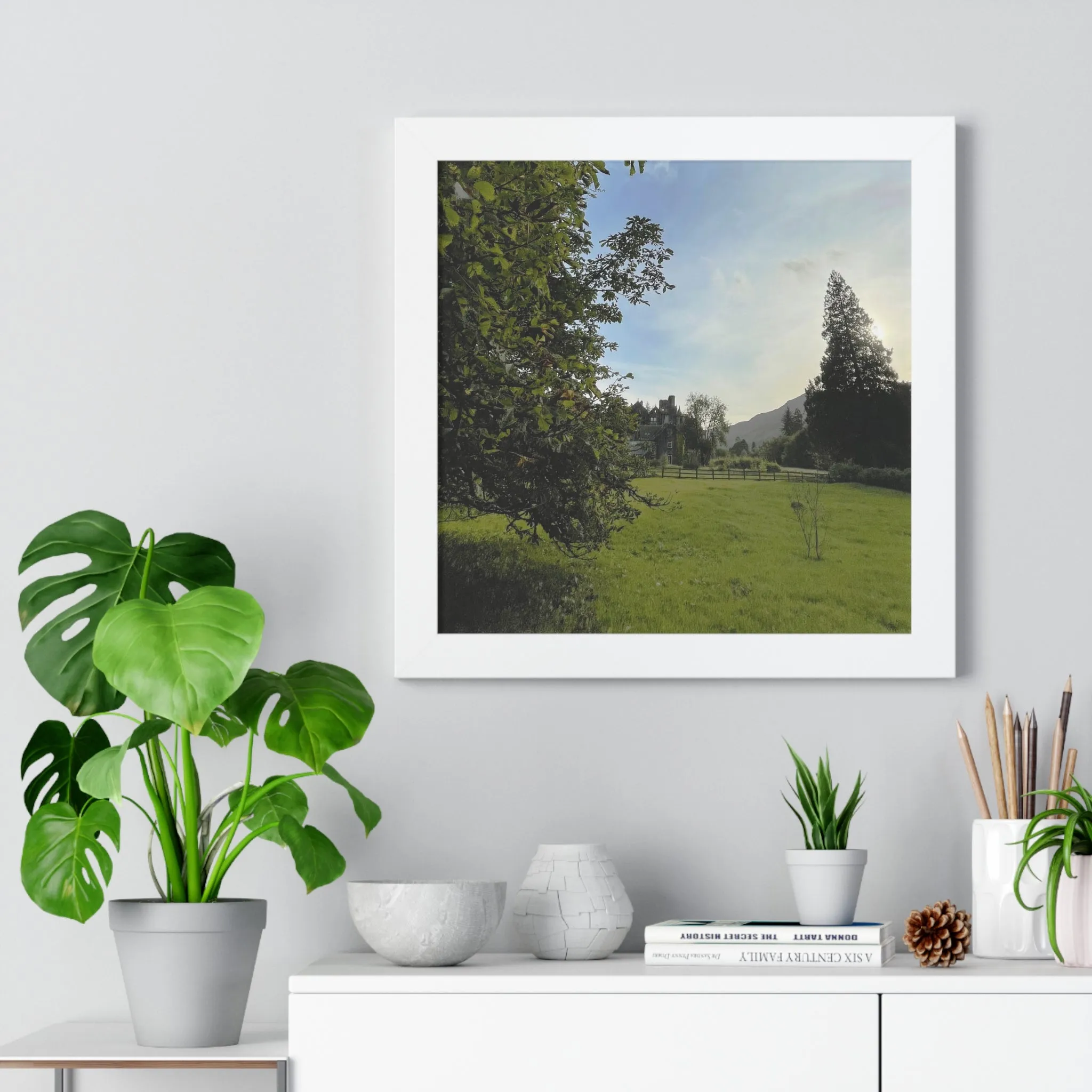 Dunans Castle & House from the Horse Chestnut Tree, Framed