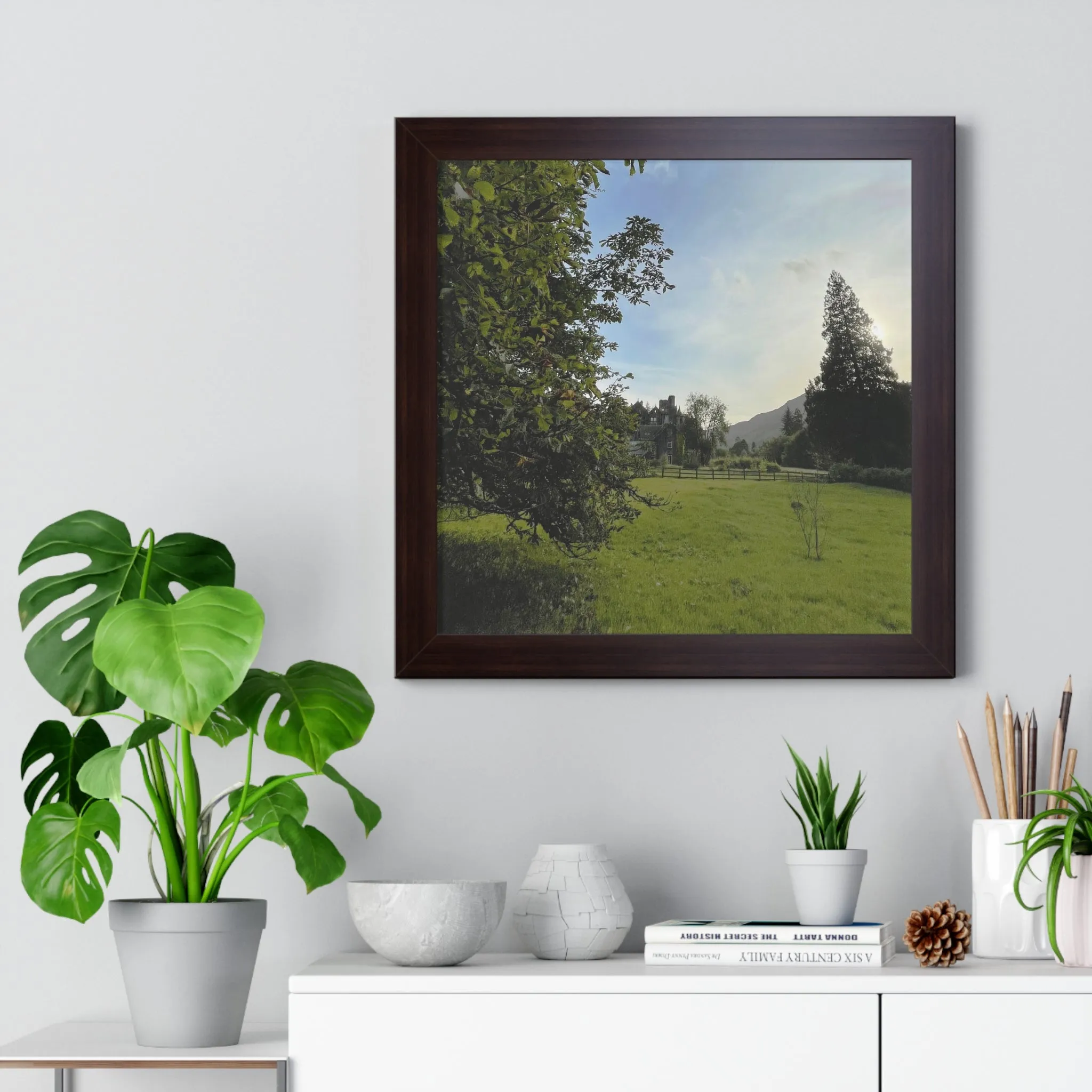 Dunans Castle & House from the Horse Chestnut Tree, Framed