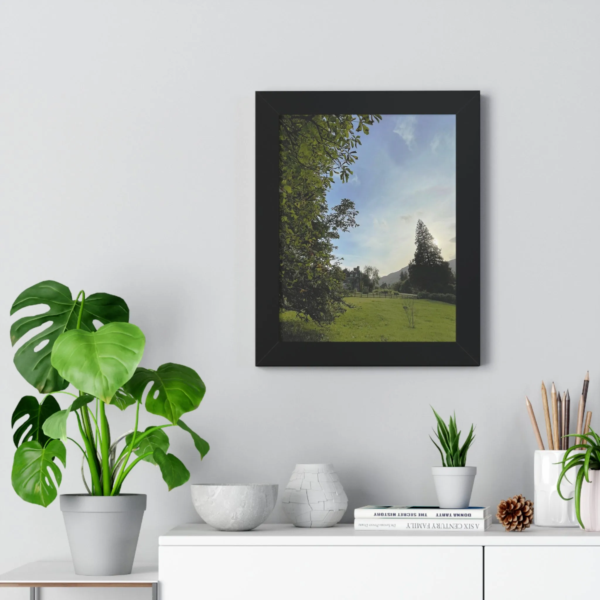 Dunans Castle & House from the Horse Chestnut Tree, Framed