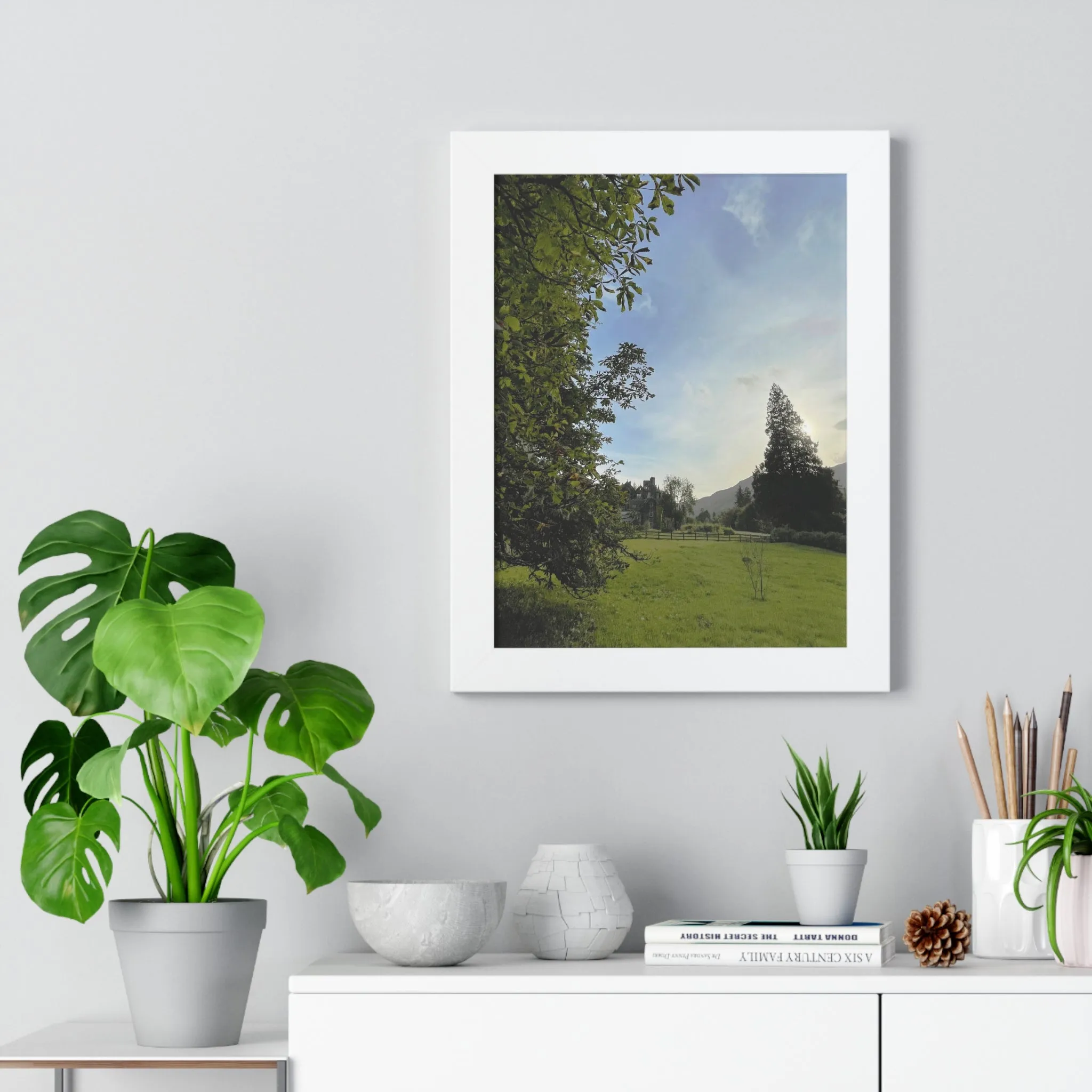 Dunans Castle & House from the Horse Chestnut Tree, Framed