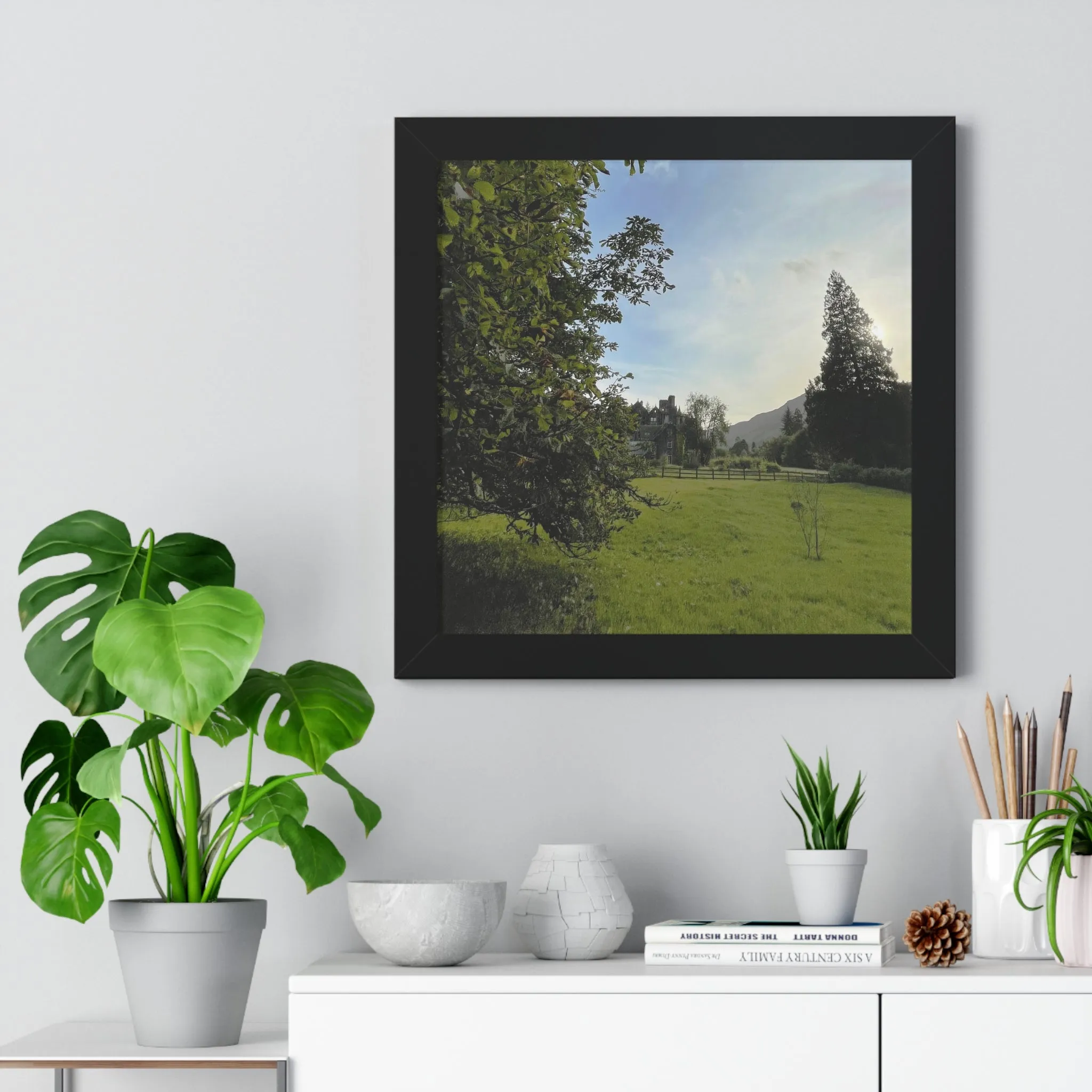 Dunans Castle & House from the Horse Chestnut Tree, Framed