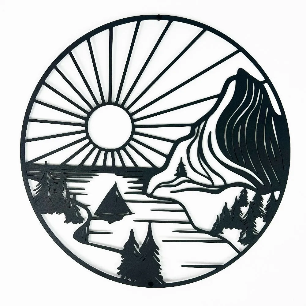 DUOOLN Mountain Scene Metal Wall Art