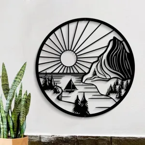 DUOOLN Mountain Scene Metal Wall Art