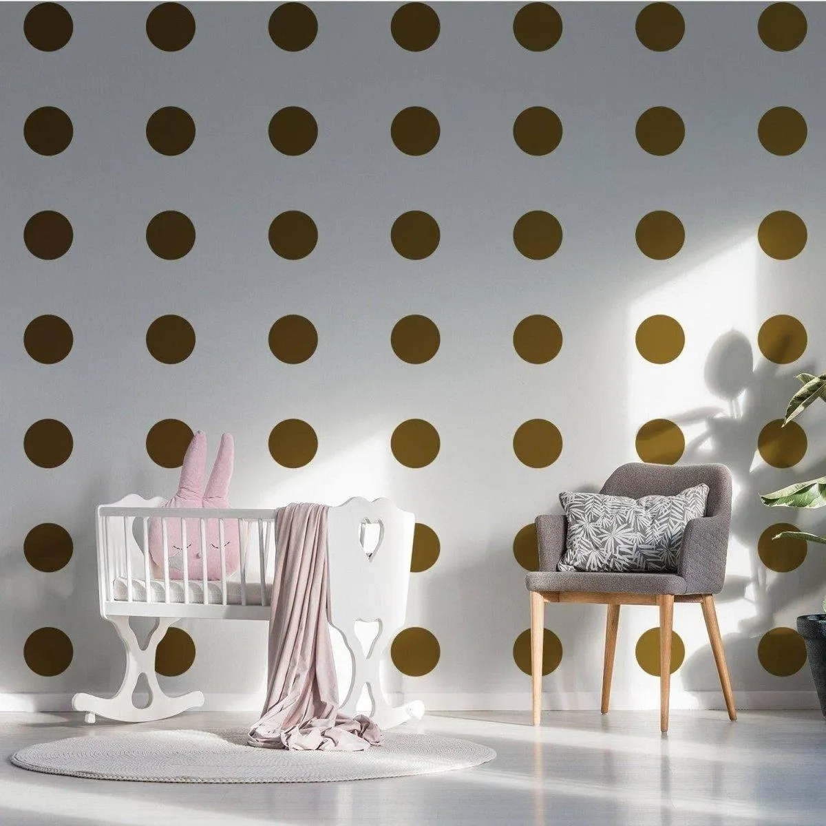 Elegant Gold Dots Wall Decals - Magic Circle Vinyl Stickers Collection