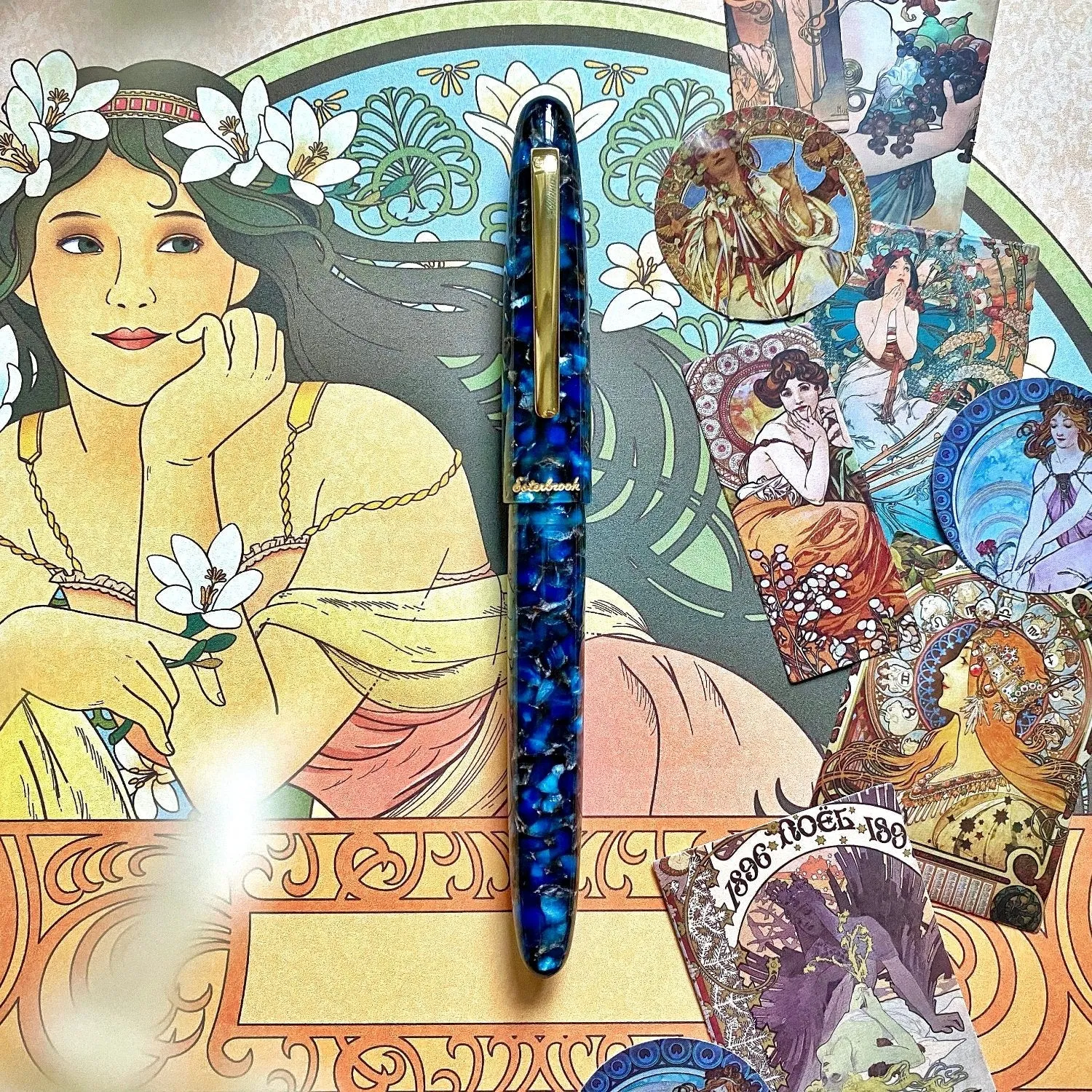 Estie Gold Trim Fountain Pen | Nouveau Blue