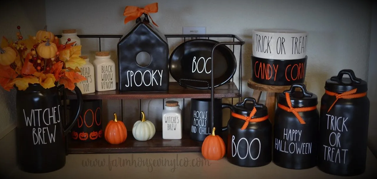 Farmhouse Halloween Pitcher Decals