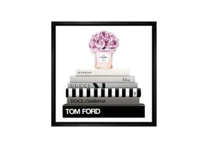 Fashion Books with Chanel Perfume | Fashion Canvas Wall Art Print