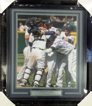 Felix Hernandez Autographed Framed 16x20 Photo Seattle Mariners "P.G. 8-15-12" Perfect Game PSA/DNA Stock #90614