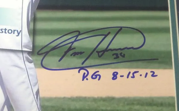 Felix Hernandez Autographed Framed 16x20 Photo Seattle Mariners "P.G. 8-15-12" Perfect Game PSA/DNA Stock #94160