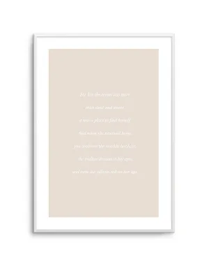 'For her, the Ocean' Poem Art Print