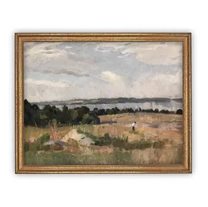 Framed Lake House Landscape Art #LAN-124