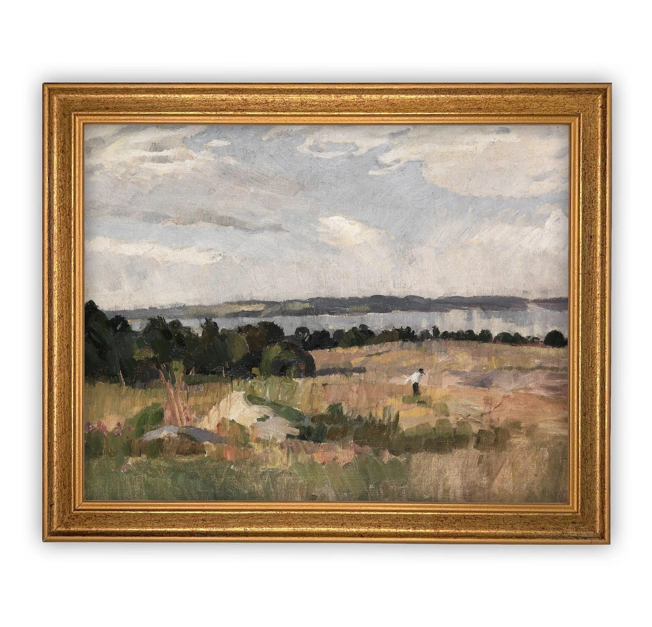 Framed Lake House Landscape Art #LAN-124