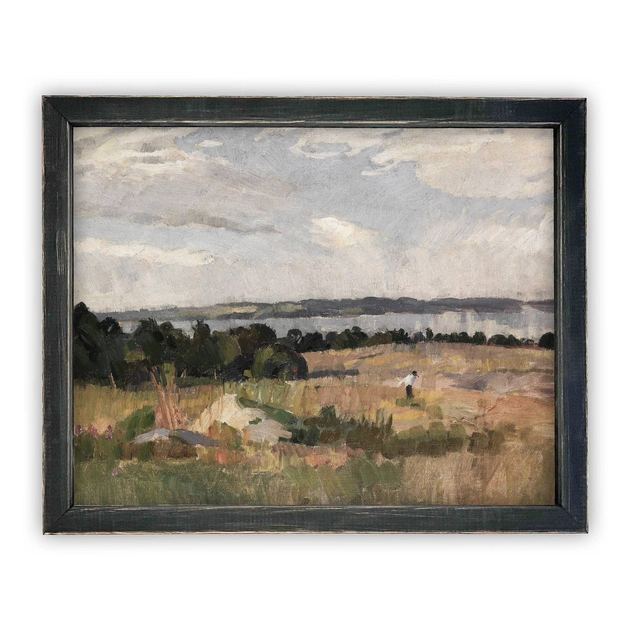 Framed Lake House Landscape Art #LAN-124