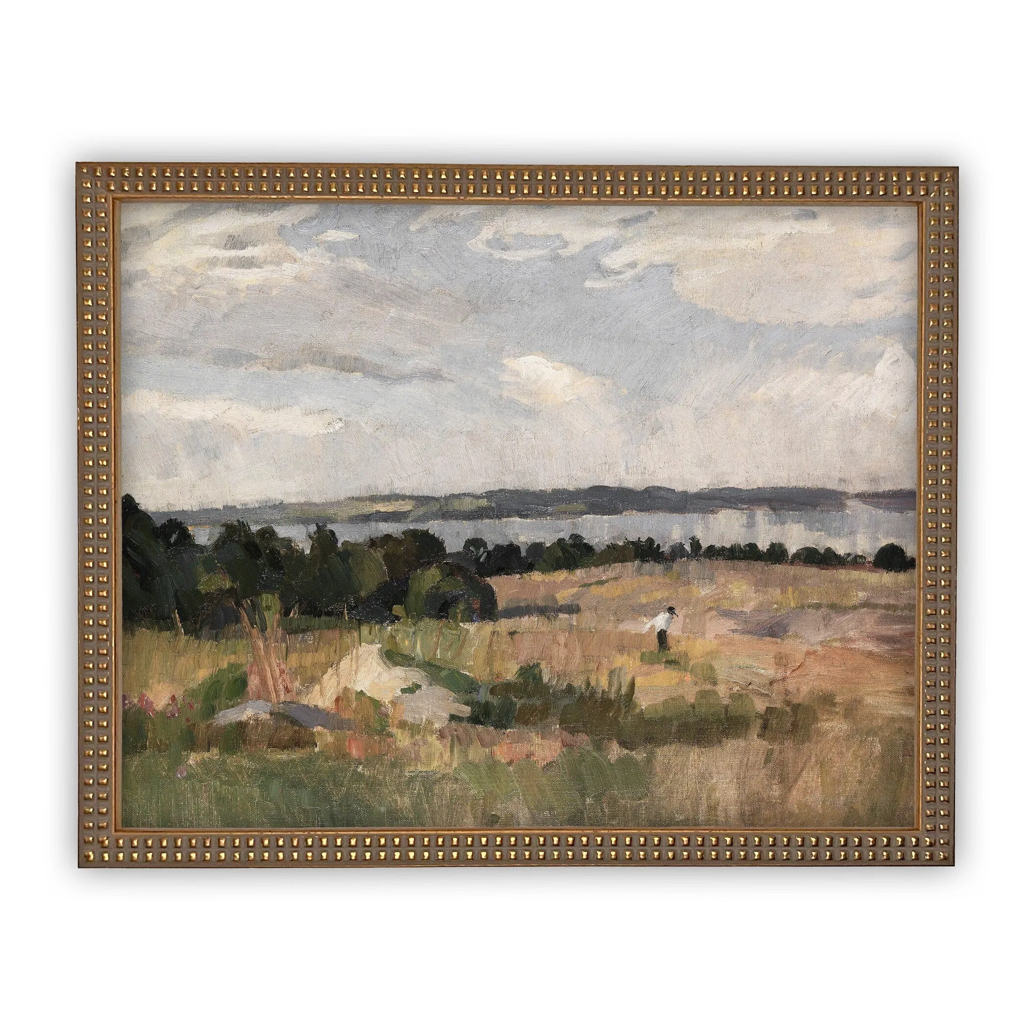 Framed Lake House Landscape Art #LAN-124