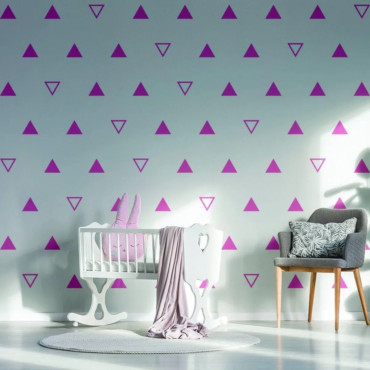 Geometric Triangle Wall Decal Set - 40 Piece Vinyl Wall Art Stickers