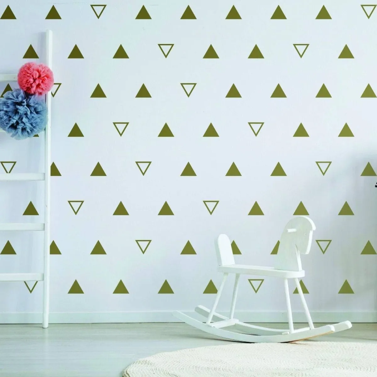 Geometric Triangle Wall Decal Set - 40 Piece Vinyl Wall Art Stickers