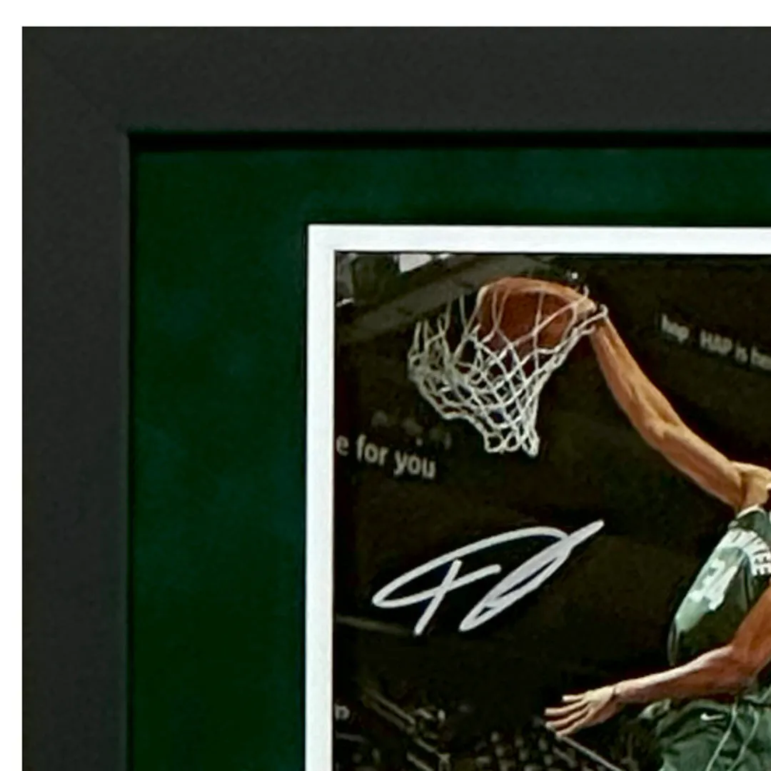 Giannis Antetokounmpo Hand Signed & Framed Milwaukee Bucks 8x10 Photo (JSA)