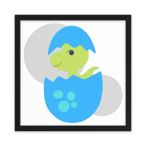 Green and Blue Dinosaur Egg Framed Poster