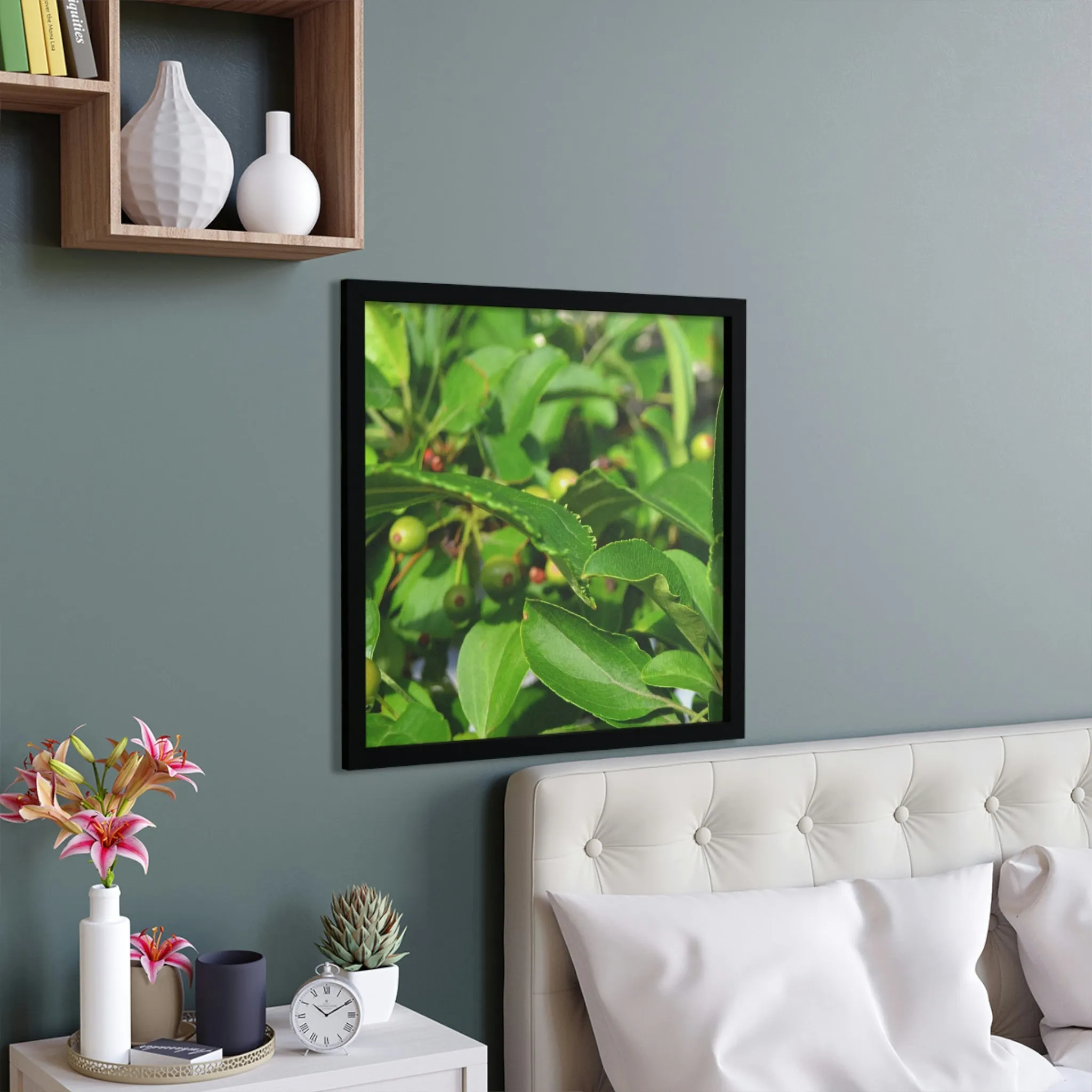 Green Leaves and Seeds Framed Poster