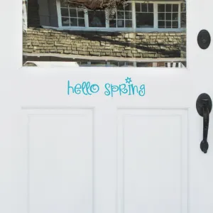 Hello Spring Vinyl Door Decal