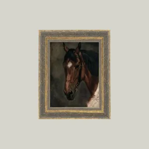 Horse Portrait Framed Antique Art