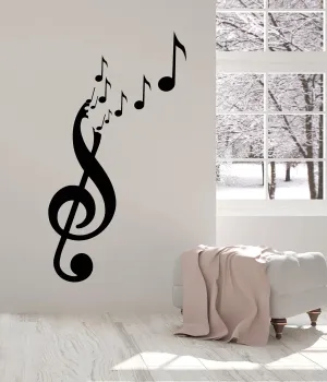 ISEE 360® Music Theme Wall Sticker for Shop Entertainment Kids Bedroom Home Decor Vinyl Decal L X H 50 x 90 Cms