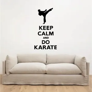 ISEE 360®Keep Calm and Do Karate Wall Stickers for Bedroom Living Room Pooja Room Home Decoration Vinyl Die Cut Wall Stickers L X H 26 X 48 Cms