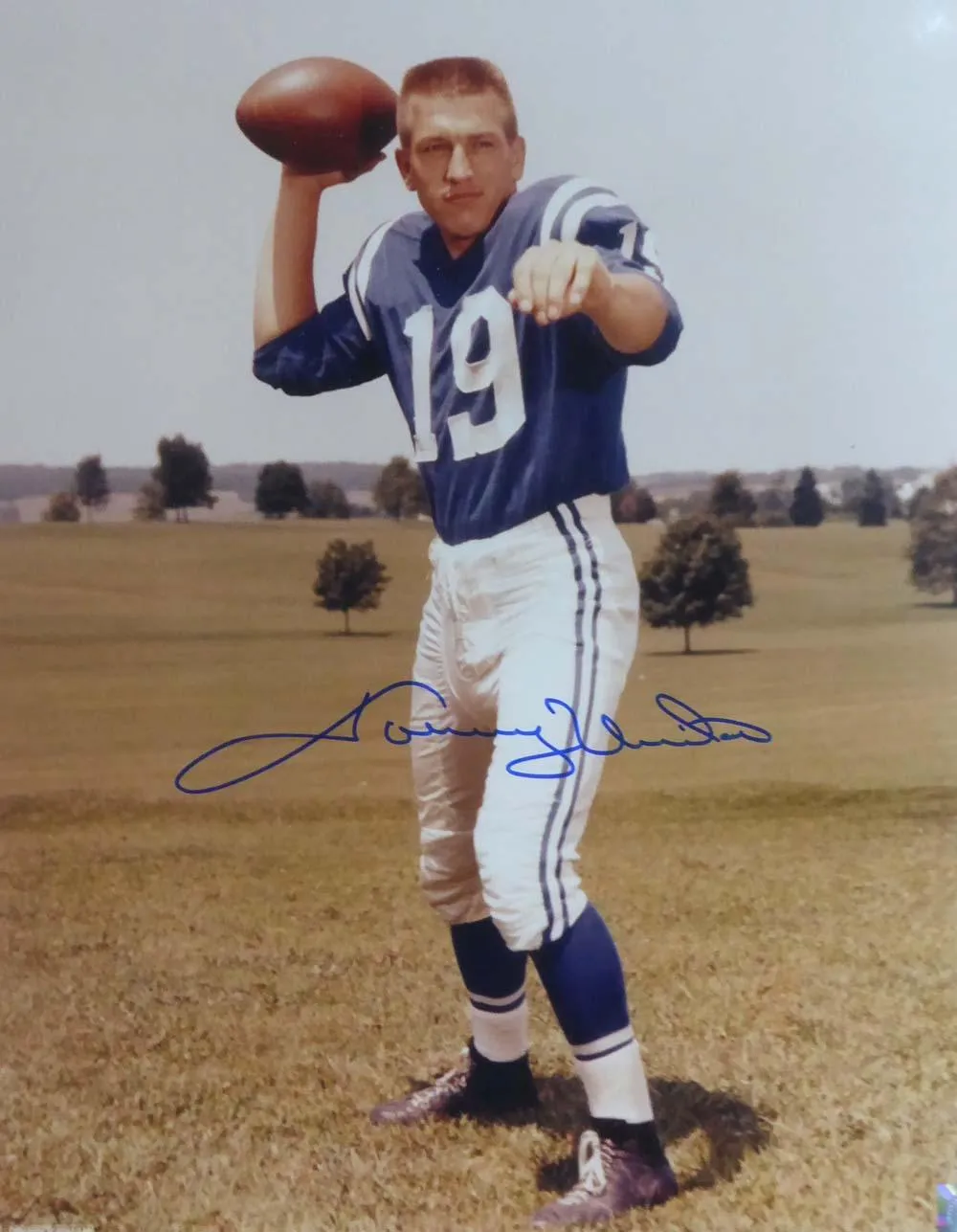 Johnny Unitas Autographed Framed 16x20 Photo Baltimore Colts Beckett BAS #A20733