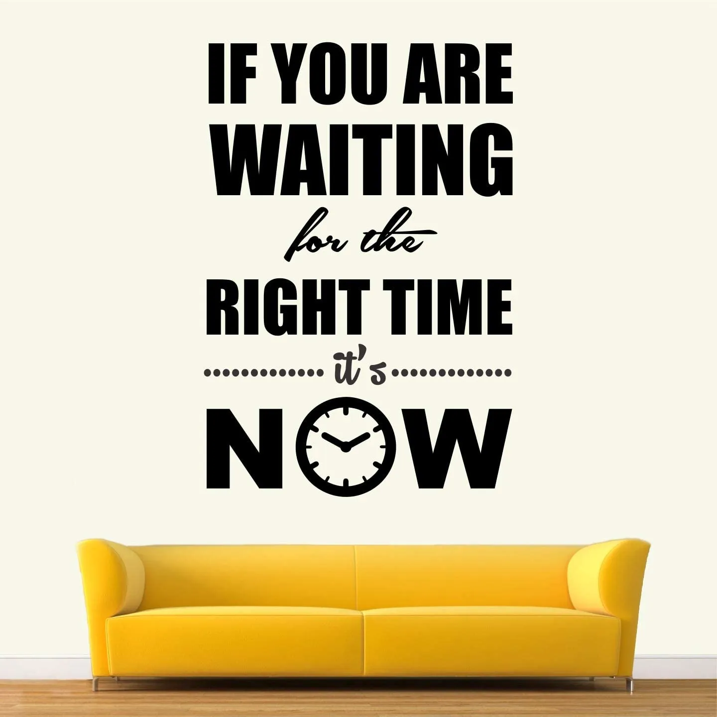 Kaushiki 'The Right Time Its Now- Office - Inspirational - Motivational - Quotes - Wall Sticker ' (Large Multi Colour, Vinyl - 70cm X 50 cm) Desg - 70