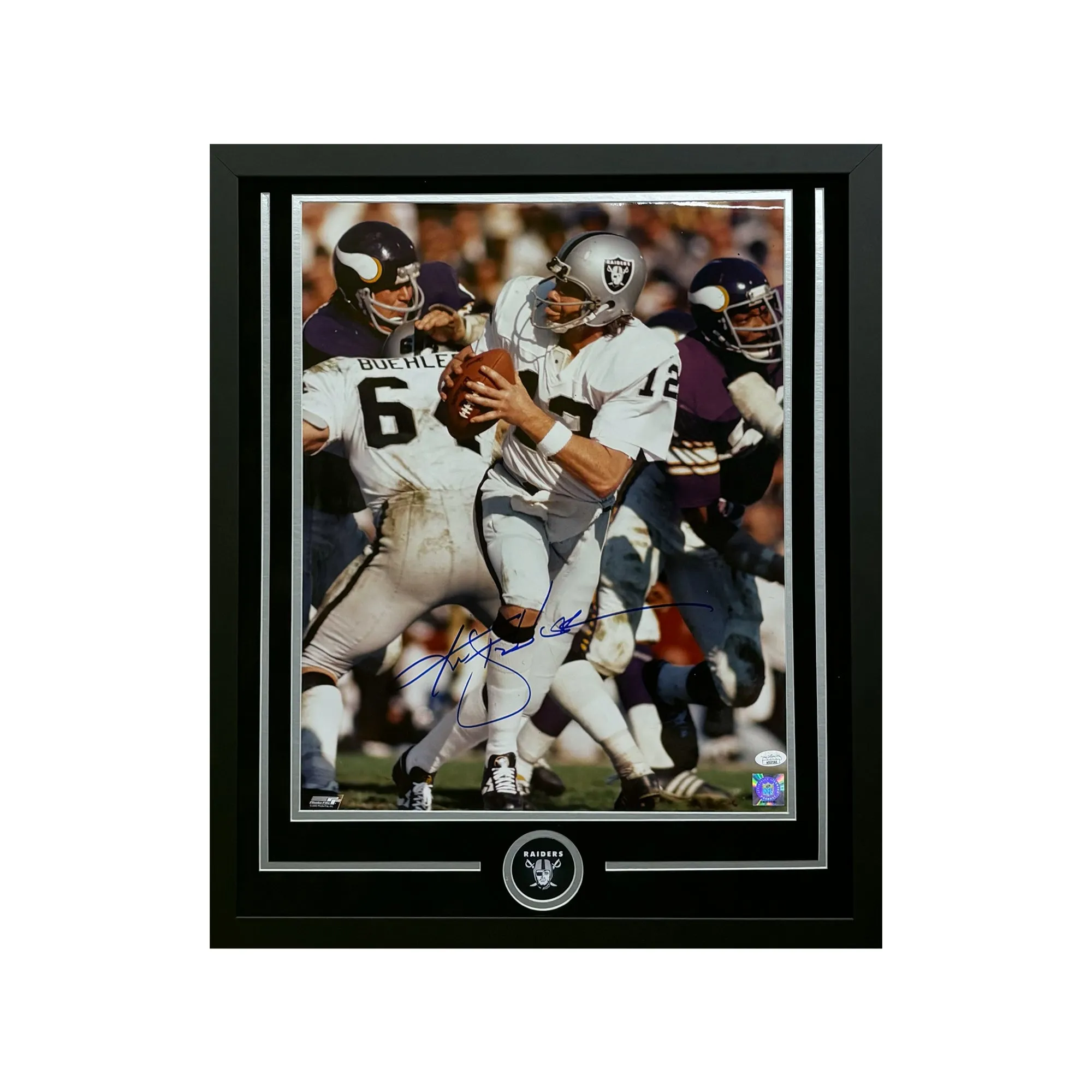 Ken Stabler Hand Signed & Framed Oakland Raiders 16x20 Football Photo