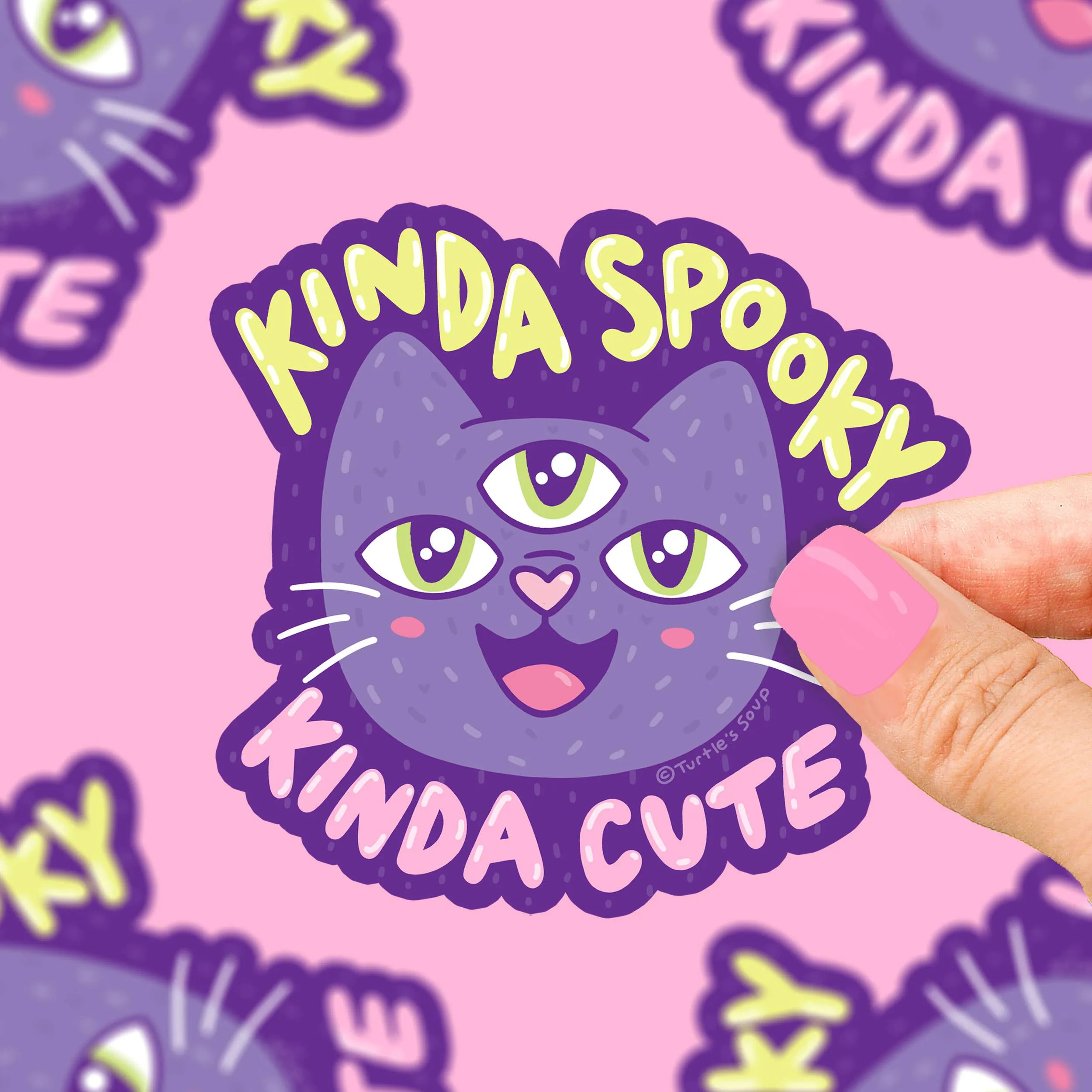 Kinda Spooky Kinda Cute Cat Vinyl Sticker