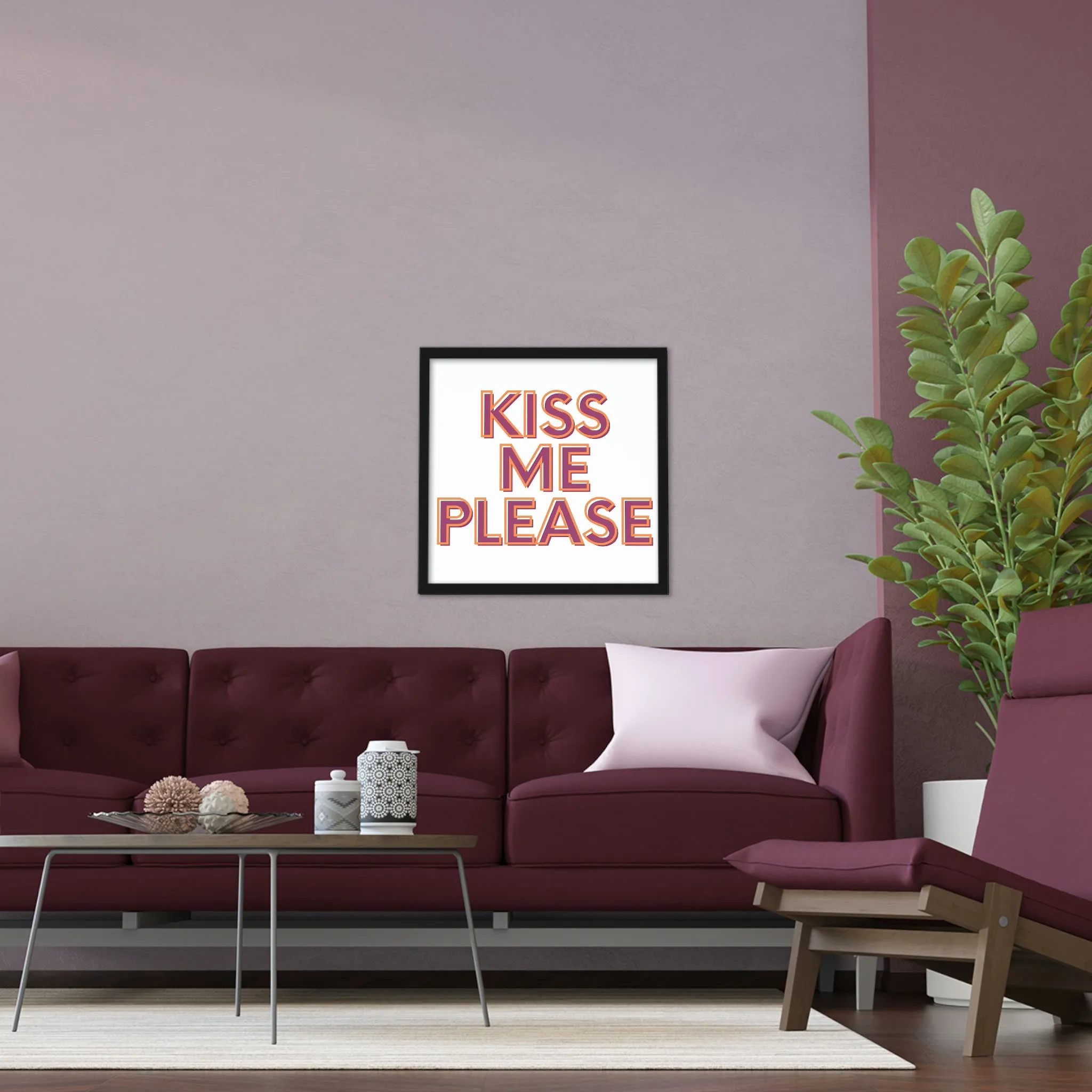 Kiss Me Please Framed Poster