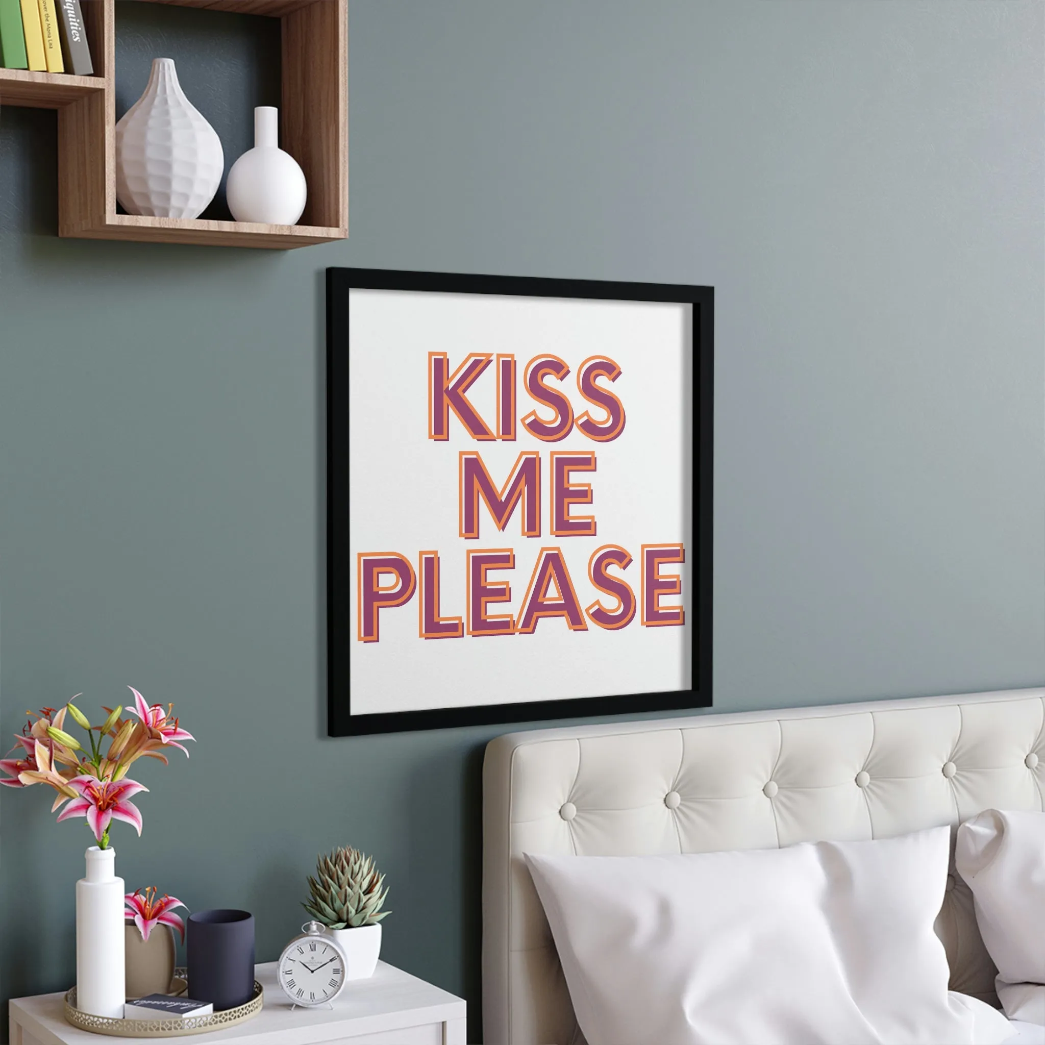 Kiss Me Please Framed Poster