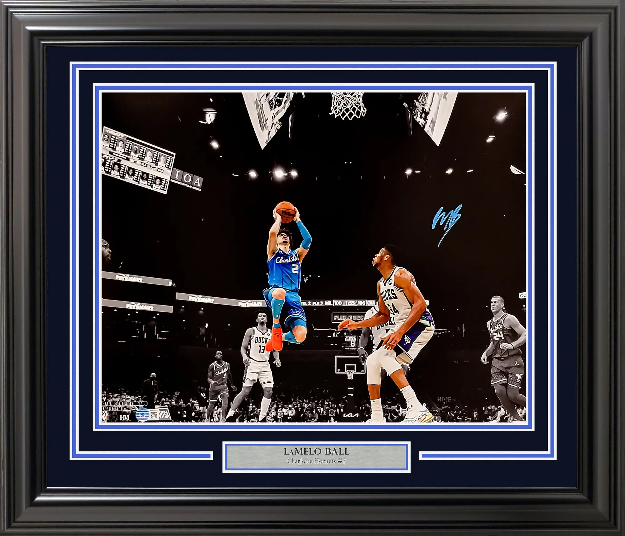 LaMelo Ball Autographed Framed 16x20 Photo New Orleans Pelicans Spotlight Beckett BAS Stock #210963