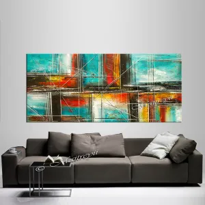 Large Modern Art Oil Painting on Canvas - Modern Wall Art Color Illusion