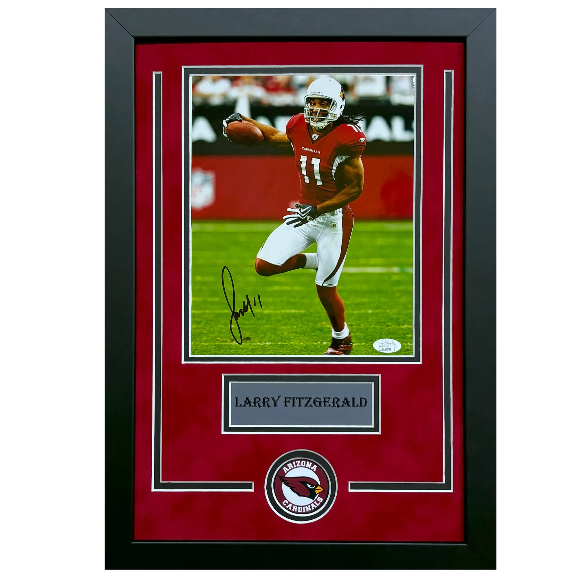 Larry Fitzgerald Hand Signed & Framed Arizona Cardinals 8x10 Photo (JSA)