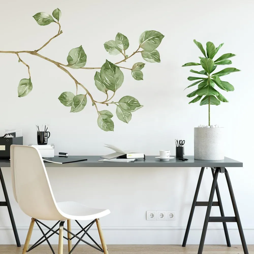 Leaf Twig Peel and Stick Giant Wall Decals