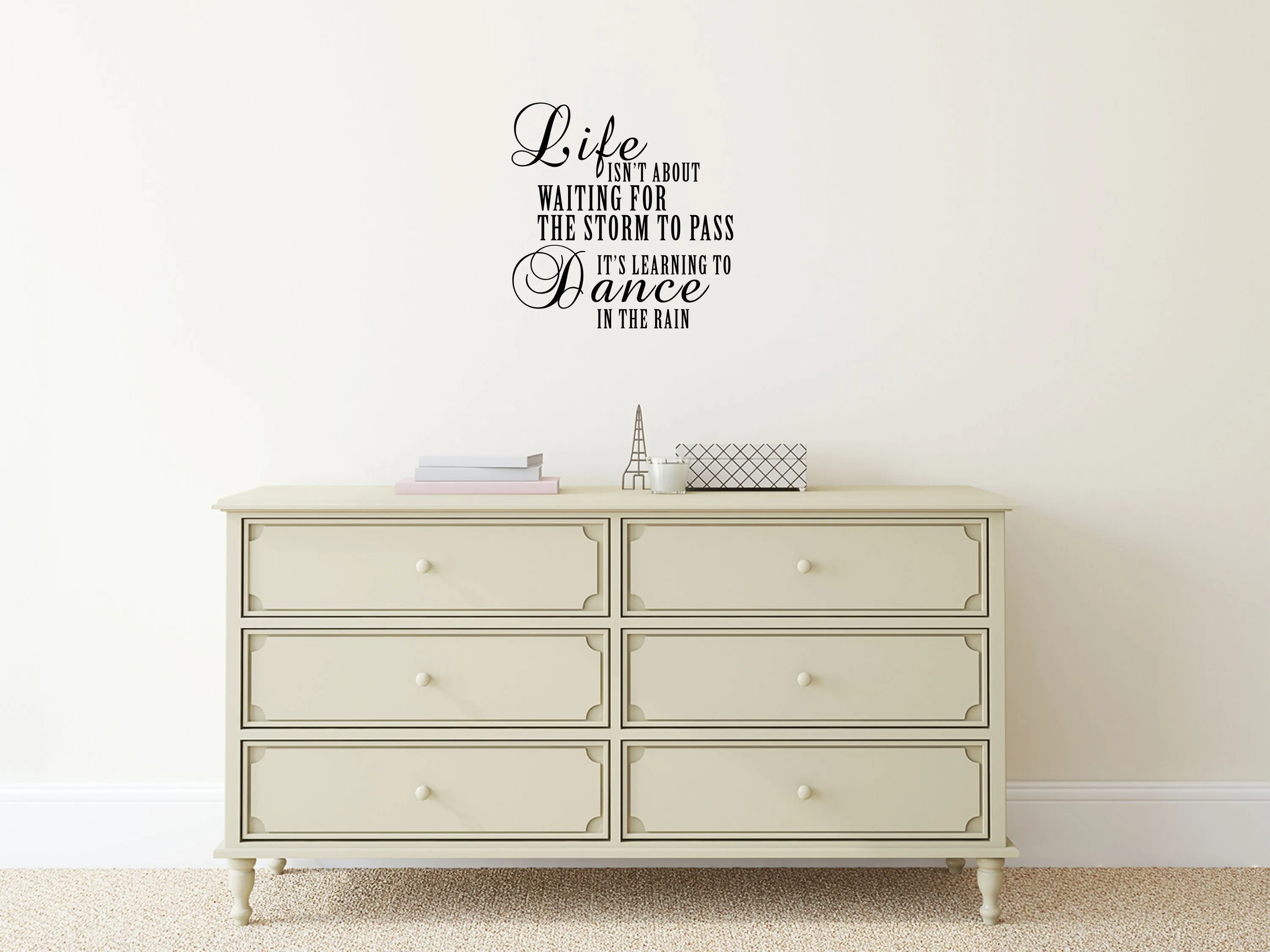 Life Isn't About Waiting For The Storm To Pass Vinyl Wall Decal For Bedroom