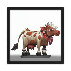 Light Brown Cow Framed Poster