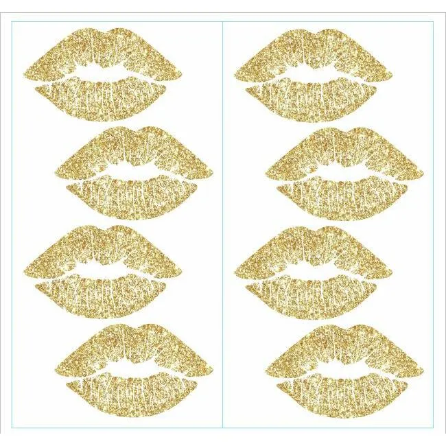 Lip Peel and Stick Wall Decals with Glitter