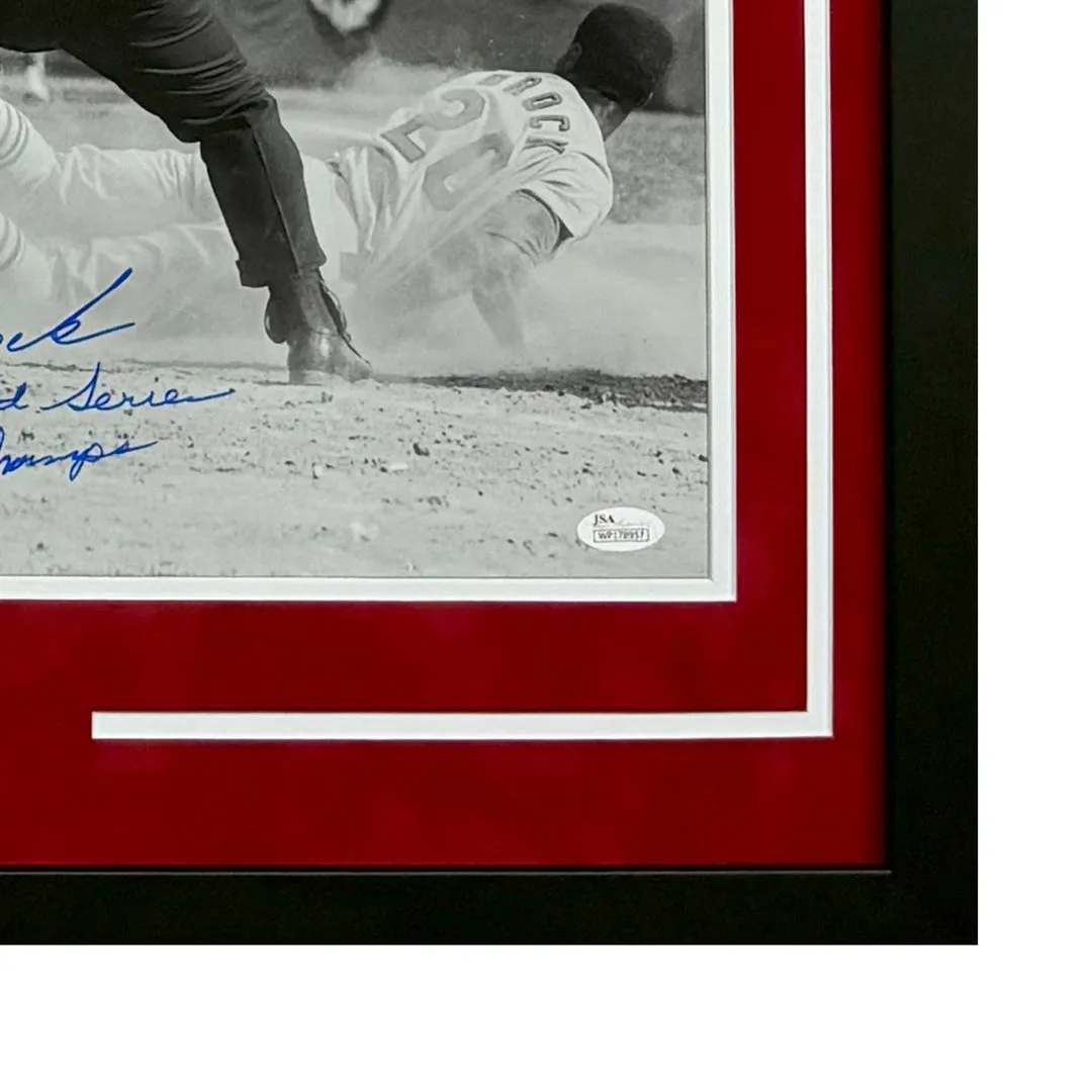 Lou Brock 1967 Word Series Champs Hand Signed & Framed Cardinals 16x20 Baseball Photo