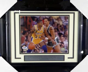 Magic Johnson & Dennis Johnson Autographed Framed 8x10 Photo PSA/DNA #F80513