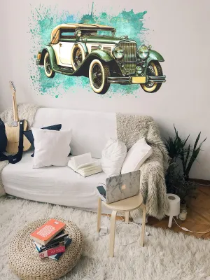 MINTKRAFT Vinyl Vehicles Wall Sticker, 40 x 30 cm, Blue Green