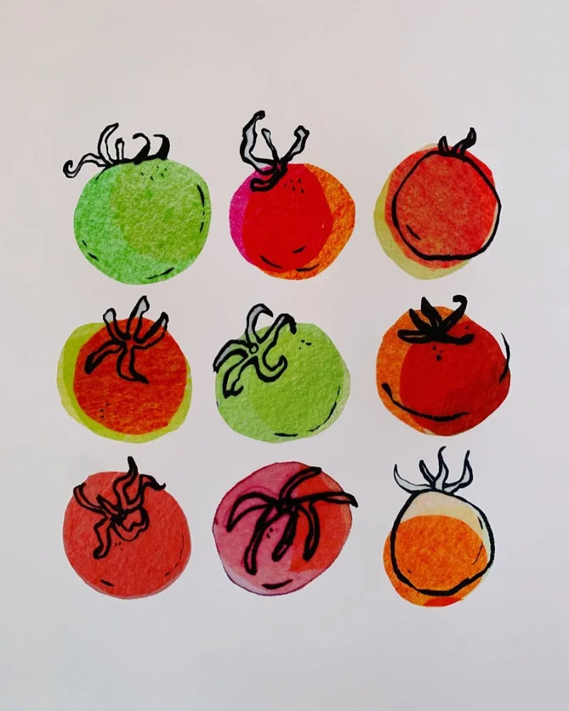 Nine Little Tomatoes Art Print