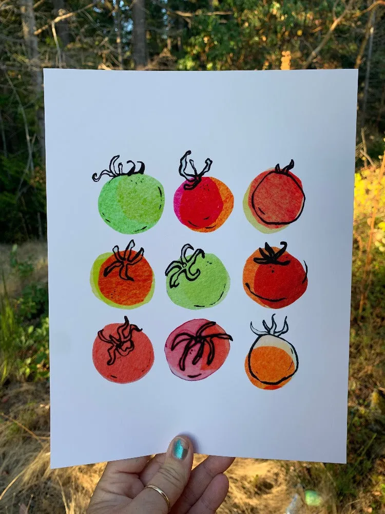 Nine Little Tomatoes Art Print