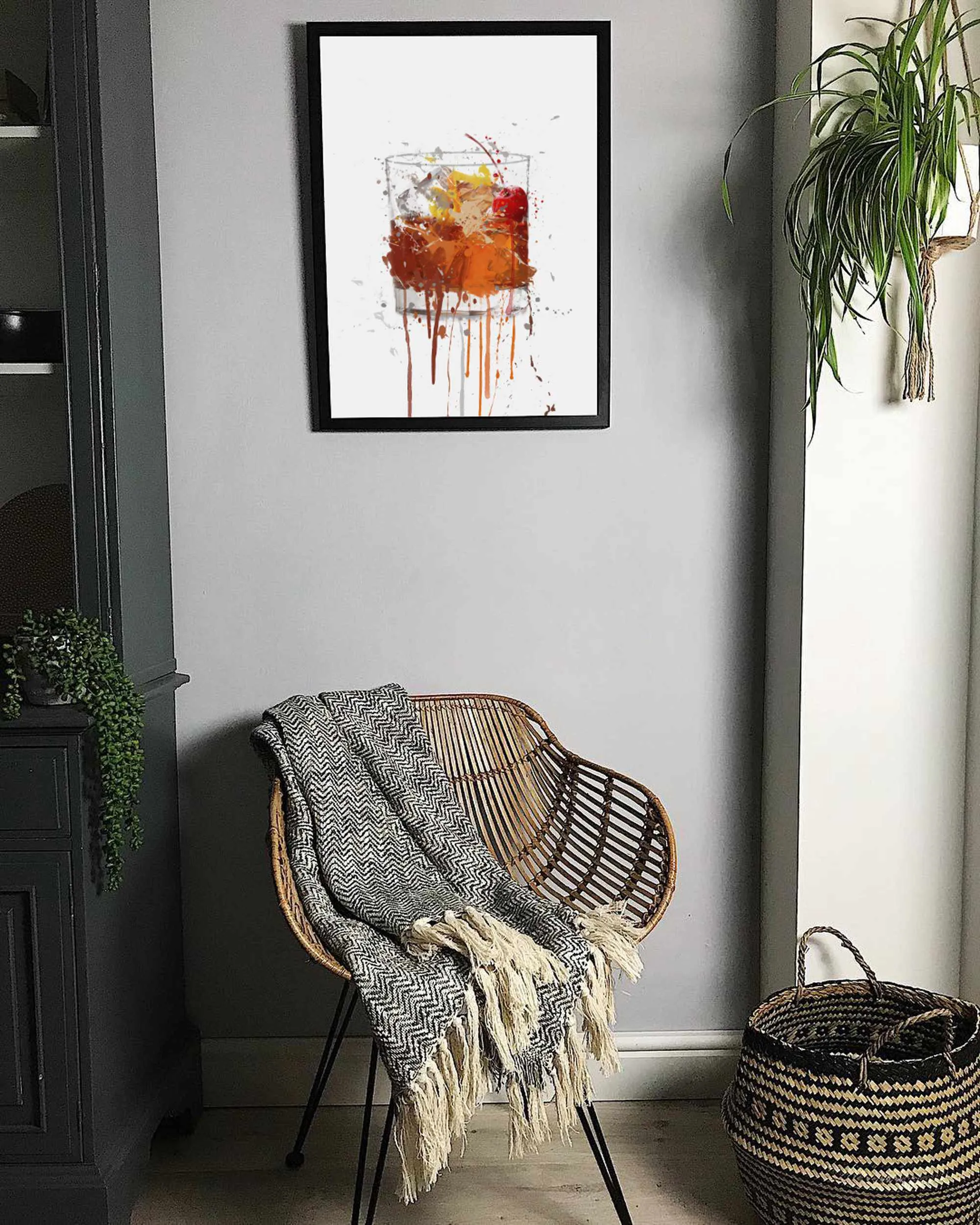 Old Fashioned Cocktail Wall Art Print