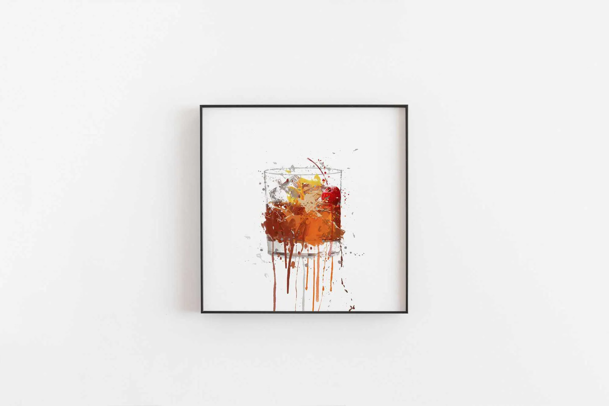 Old Fashioned Cocktail Wall Art Print